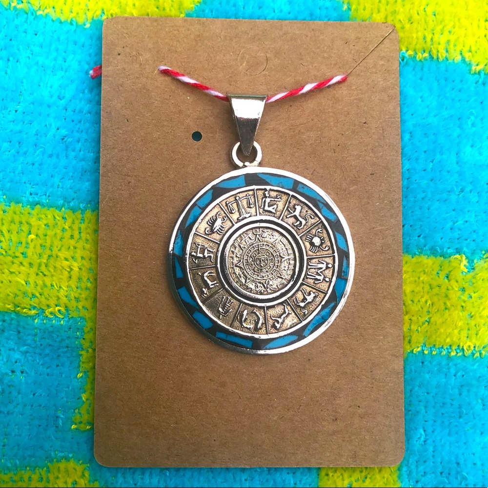 Zodiac Calendar - Silver Pendant